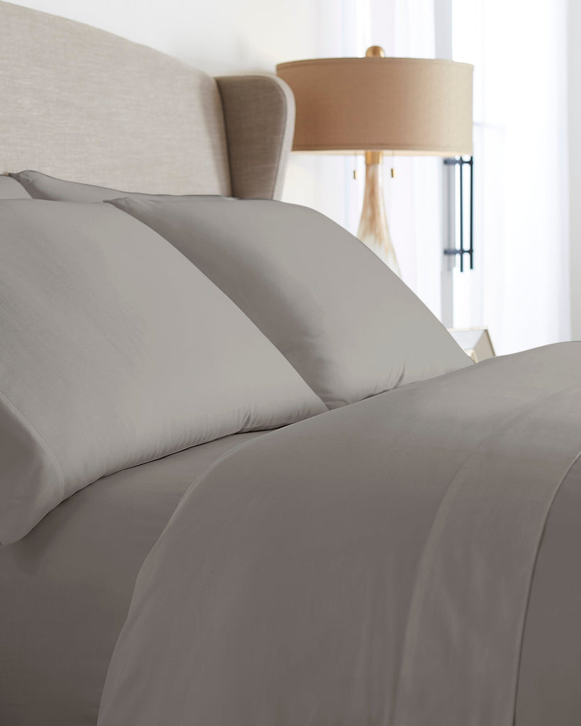 Organic Cotton Sateen Sheets, 300 Thread Count, Gray Color