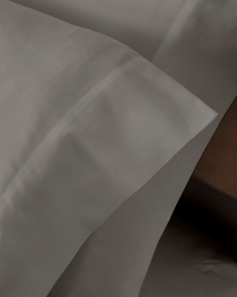 Organic Cotton Sateen Sheets, 300 Thread Count, Gray Color